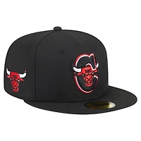 Men's New Era  Black Chicago Bulls Deceptor 59FIFTY Fitted Hat