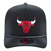 Casquette trucker New Era Chicago Bulls noire à monture en A ajustable 9FIFTY, style dégradé, avec visière en mousse.