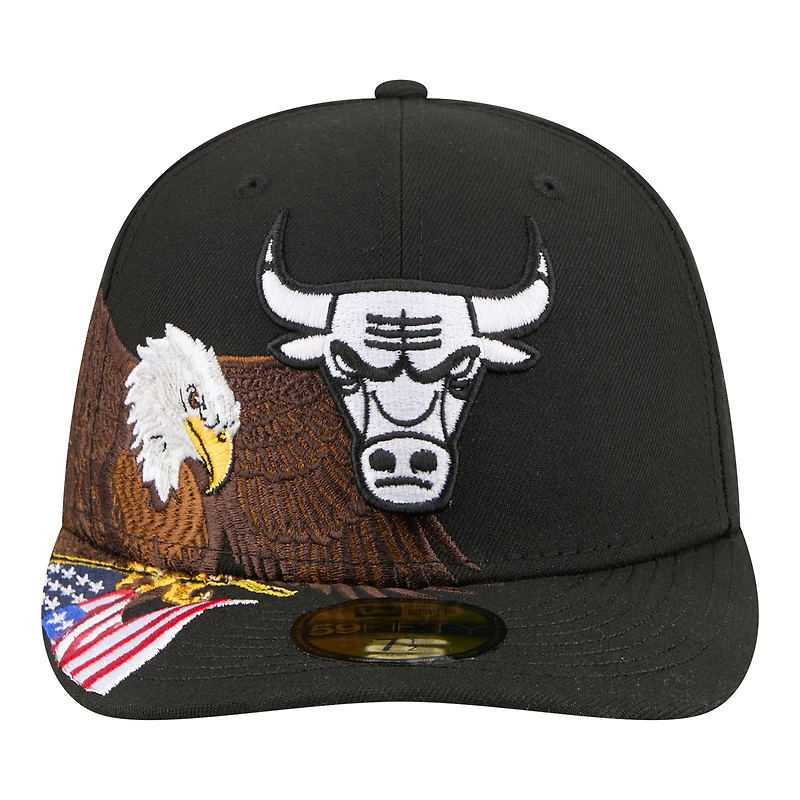 Casquette ajustée New Era Freedom 59FIFTY noire pour homme, Chicago Bulls.