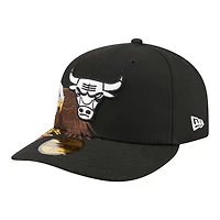 Men's New Era Black Chicago Bulls Freedom Pre-Curved 59FIFTY Fitted Hat