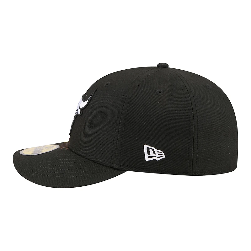 Men's New Era Black Chicago Bulls Freedom Pre-Curved 59FIFTY Fitted Hat
