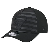 Men's New Era  Black Chicago Bulls Game Day Flag A-Frame 9FORTY Adjustable Hat