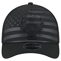Men's New Era  Black Chicago Bulls Game Day Flag A-Frame 9FORTY Adjustable Hat