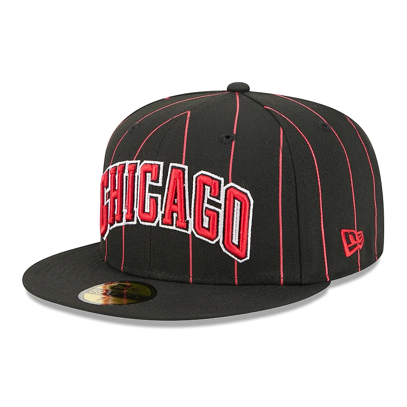Casquette ajustée New Era noire Chicago Bulls Jersey Hook Statement Edition 59FIFTY pour homme