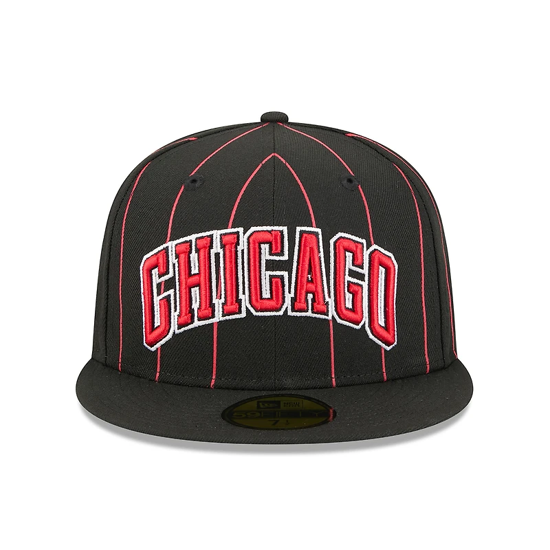 Men's New Era Black Chicago Bulls Jersey Hook Statement Edition 59FIFTY Fitted Hat