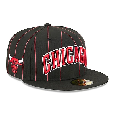 Men's New Era Black Chicago Bulls Jersey Hook Statement Edition 59FIFTY Fitted Hat