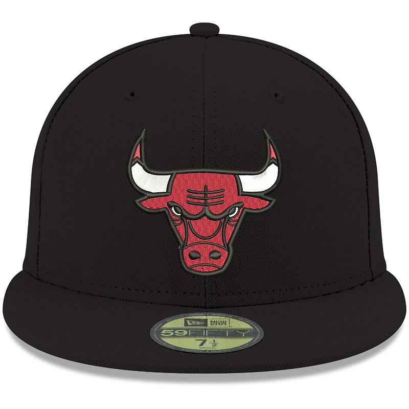 Men's New Era Black Chicago Bulls Official Team Color 59FIFTY Fitted Hat