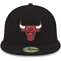 Men's New Era Black Chicago Bulls Official Team Color 59FIFTY Fitted Hat