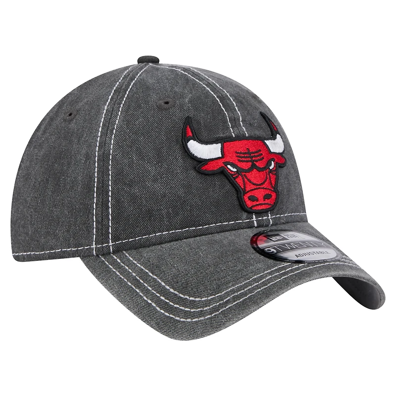Casquette ajustable 9TWENTY teintée pigmentée noire Chicago Bulls New Era pour homme