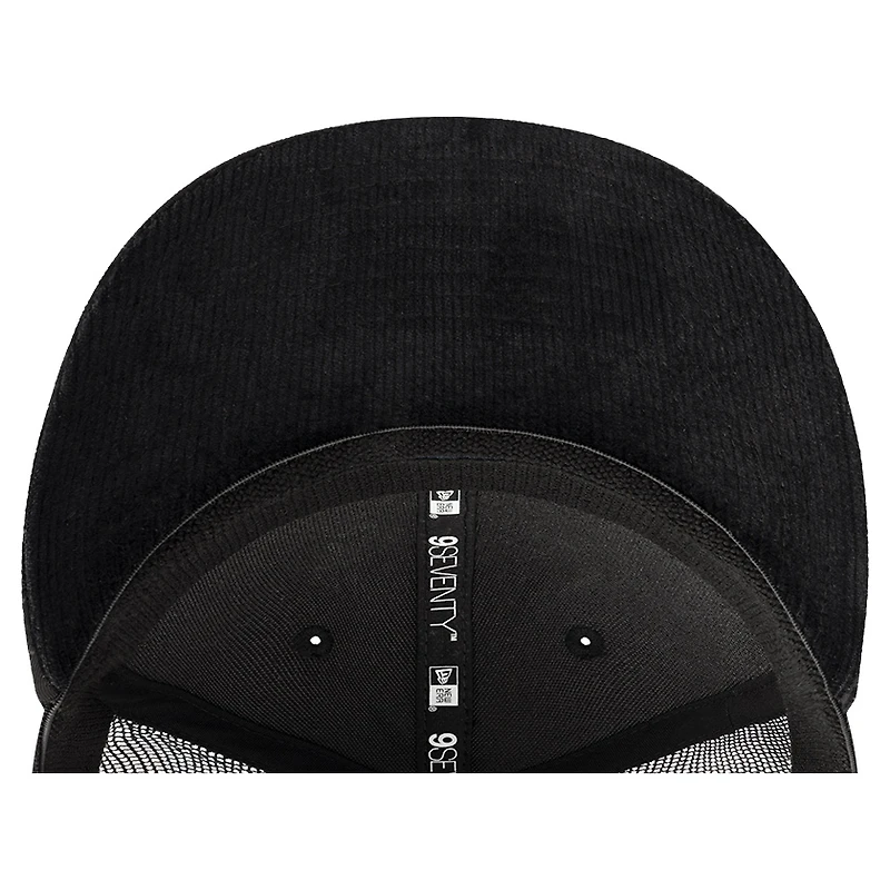 Men's New Era  Black Chicago Bulls Quilted Nylon 9SEVENTY Trucker Adjustable Hat