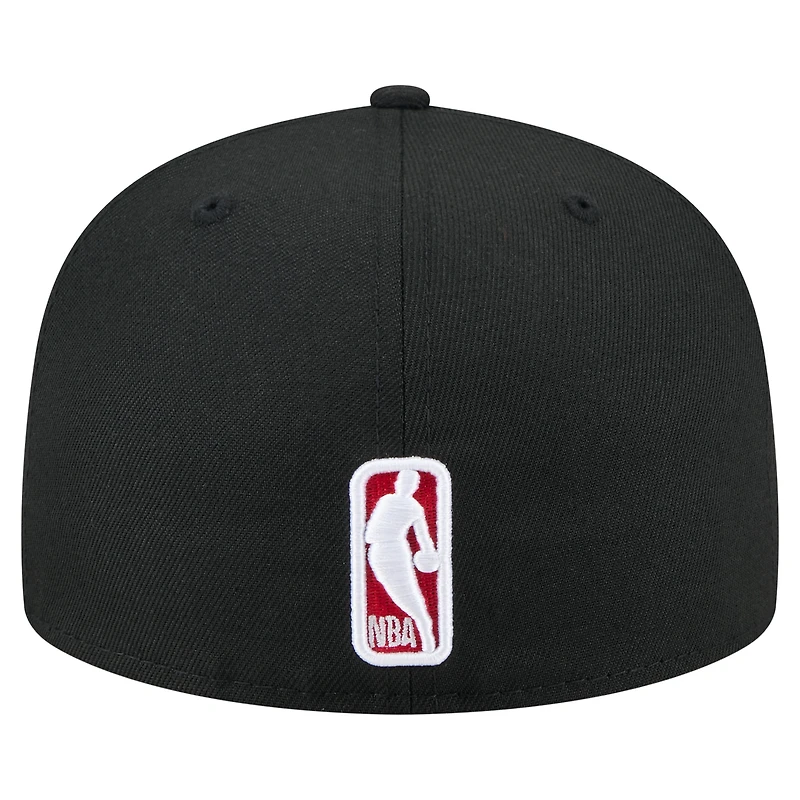 Casquette ajustée 59FIFTY noire New Era Chicago Bulls State Stitch pour homme
