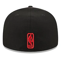 Casquette ajustée 59FIFTY noire avec ruban Chicago Bulls New Era pour hommes