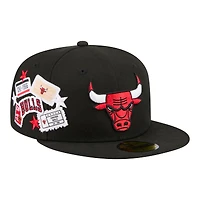 Men's New Era  Black Chicago Bulls Team Collage 59FIFTY Fitted Hat