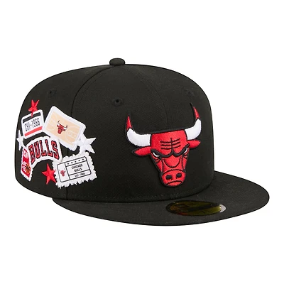 Men's New Era Black Chicago Bulls Team Collage 59FIFTY Fitted Hat