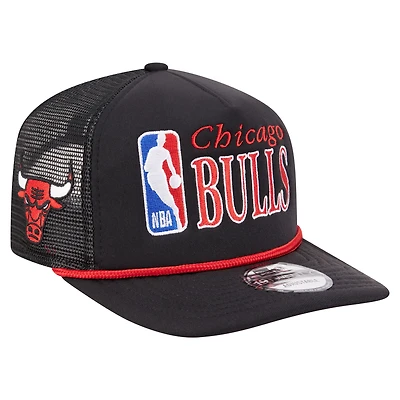 Men's New Era  Black Chicago Bulls Team Logo Foam Front 19TWENTY A-Frame Trucker Adjustable Hat