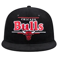 Casquette snapback 9FIFTY en velours côtelé noir Chicago Bulls de New Era pour homme