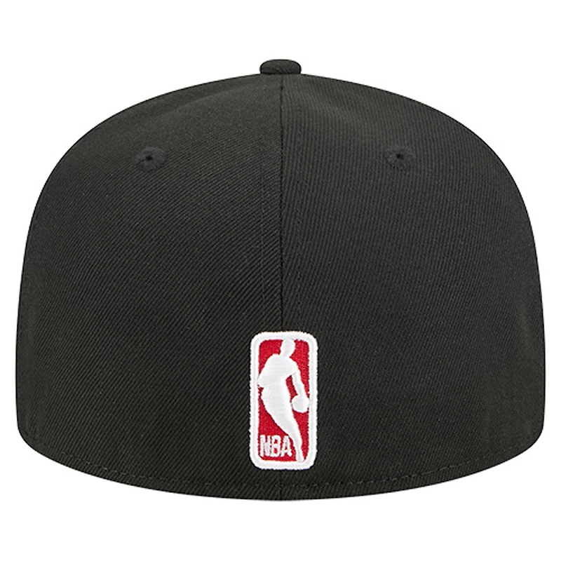 Casquette ajustée New Era noire Chicago Bulls Tri-Hit 59Fifty pour homme