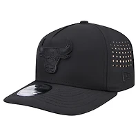 Casquette à visière plate New Era Chicago Bulls noire pour homme 9FIFTY A-Frame Snapback