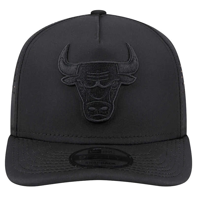 Casquette à visière plate New Era Chicago Bulls noire pour homme 9FIFTY A-Frame Snapback