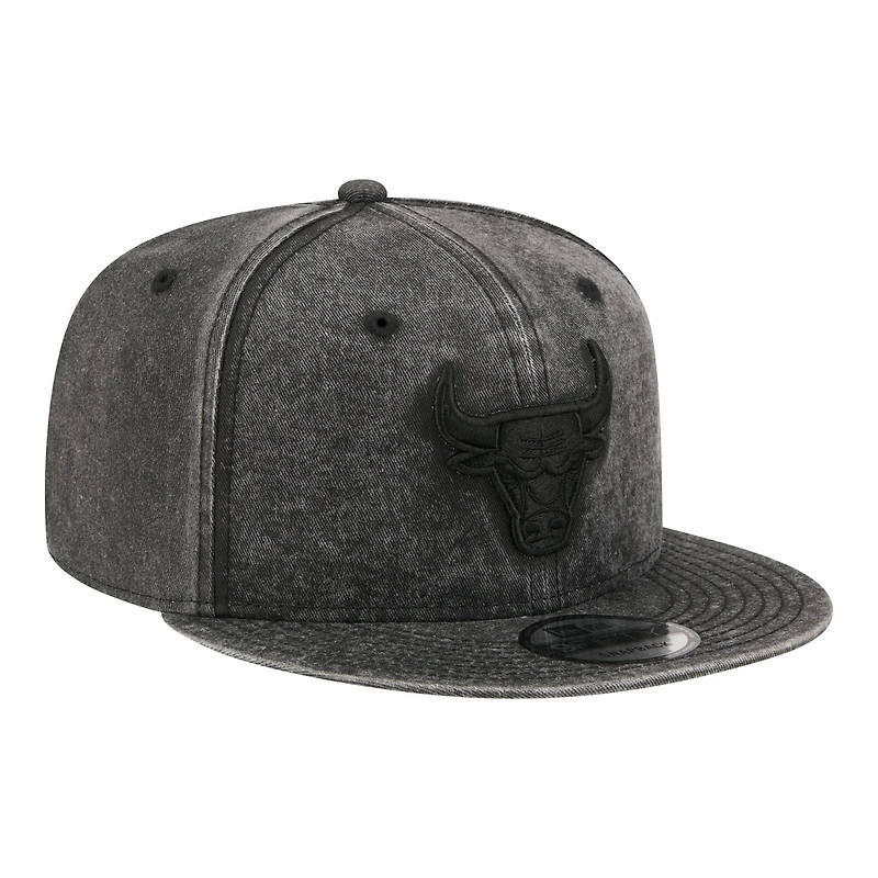 Casquette snapback New Era Chicago Bulls noire délavée 9FIFTY pour homme