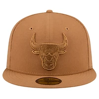 Casquette ajustée 59FIFTY New Era des Chicago Bulls pour hommes, marron