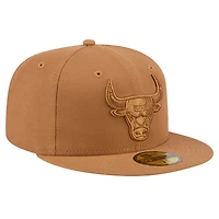 Casquette ajustée 59FIFTY New Era des Chicago Bulls pour hommes, marron