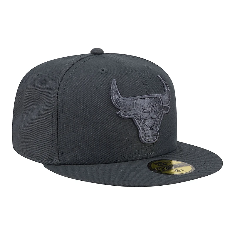Men's New Era Charcoal Chicago Bulls Tonal Color Pack 59FIFTY Fitted Hat