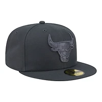 Men's New Era  Charcoal Chicago Bulls Tonal Color Pack 59FIFTY Fitted Hat