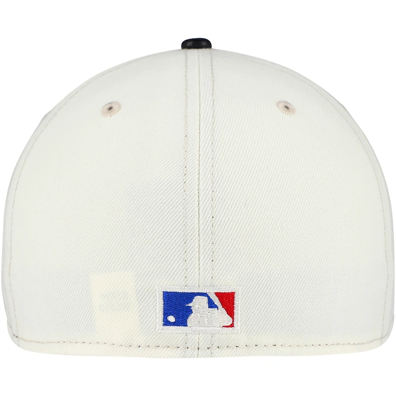 Men's New Era Cream/Black Chicago Bulls Faux Leather Visor Two-Tone 59FIFTY Fitted Hat