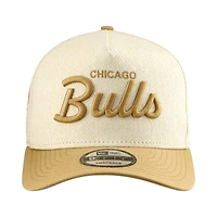 Men's New Era  Cream Chicago Bulls Herringbone 9FIFTY A-Frame Snapback Hat