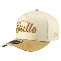 Men's New Era  Cream Chicago Bulls Herringbone 9FIFTY A-Frame Snapback Hat