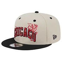 Casquette ajustable à pression Chicago Bulls 9FIFTY pour homme New Era Cream Injection Team Art