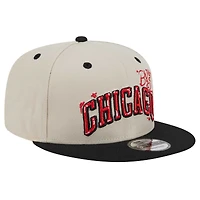 Casquette ajustable à pression Chicago Bulls 9FIFTY pour homme New Era Cream Injection Team Art