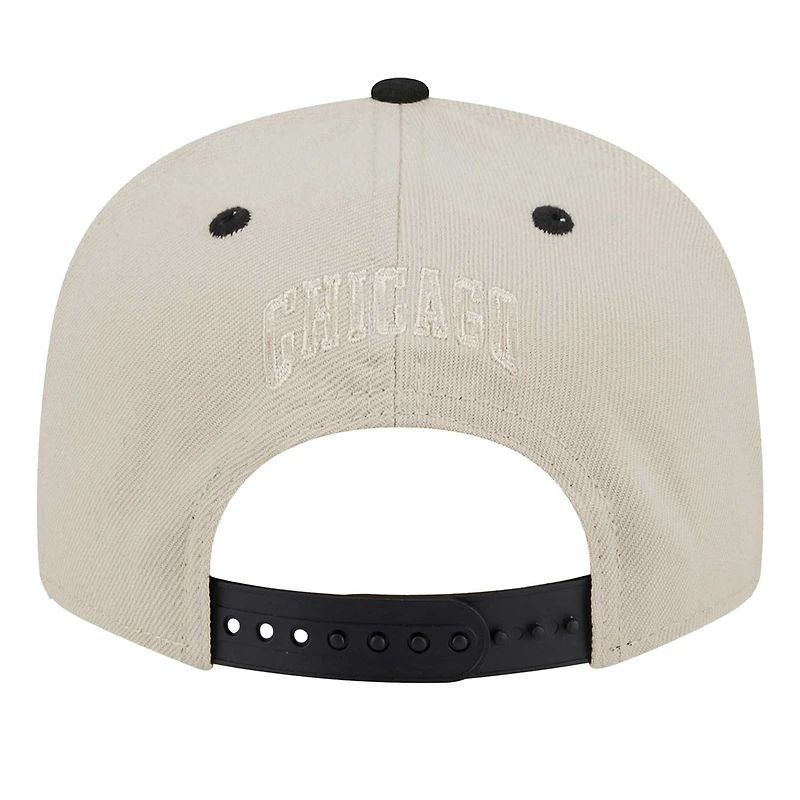 Casquette ajustable à pression Chicago Bulls 9FIFTY pour homme New Era Cream Injection Team Art