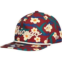 Casquette de golf à imprimé floral Chicago Bulls New Era pour homme, motif Crimson