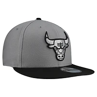 Men's New Era  Gray Chicago Bulls Core Logo Storm Gray Two-Tone 9FIFTY Snapback Hat