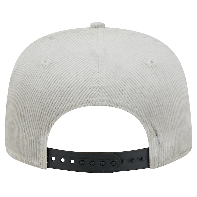 Men's New Era Gray Chicago Bulls Throwback Corduroy Golfer Snapback Hat