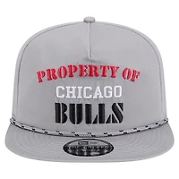 Casquette snapback grise New Era Chicago Bulls pour homme, modèle rétro, propriété du golfeur