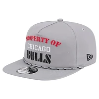 Casquette snapback grise New Era Chicago Bulls pour homme, modèle rétro, propriété du golfeur