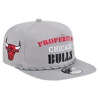 Casquette snapback grise New Era Chicago Bulls pour homme, modèle rétro, propriété du golfeur