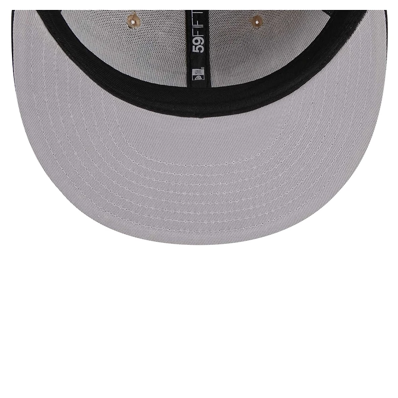 Men's New Era Khaki/Black Chicago Bulls Burnt Orange Logo Two-Tone 59FIFTY Fitted Hat