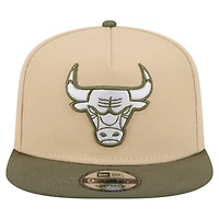Men's New Era Khaki/Olive Chicago Bulls Color Pack Two-Tone A-Frame 9FIFTY Snapback Hat