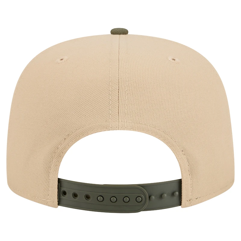 Men's New Era Khaki/Olive Chicago Bulls Color Pack Two-Tone A-Frame 9FIFTY Snapback Hat