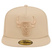 Men's New Era Khaki Chicago Bulls Color Pack A-Frame 59FIFTY Fitted Hat