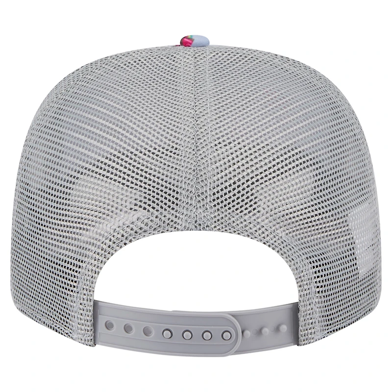 Men's New Era Light Blue/Gray Chicago Bulls Adventure Aloha Pattern 9SEVENTY Stretch-Snap Hat