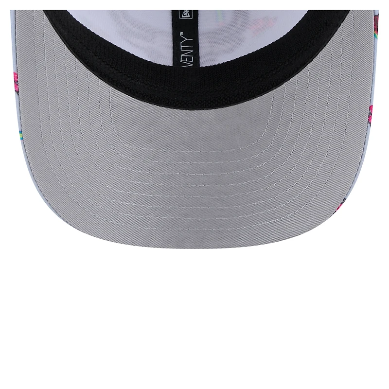 Men's New Era Light Blue/Gray Chicago Bulls Adventure Aloha Pattern 9SEVENTY Stretch-Snap Hat