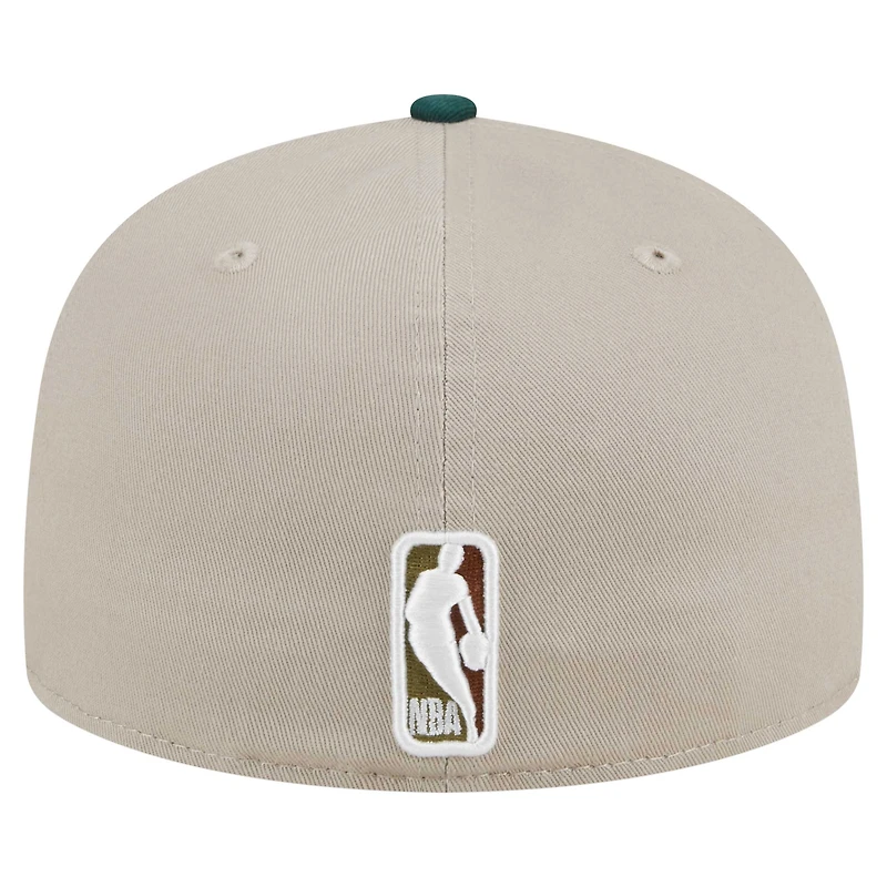 Men's New Era  Natural/Hunter Green Chicago Bulls Lifestyle Tree Bark 59FIFTY Fitted Hat