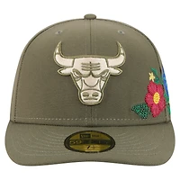Men's New Era Olive Chicago Bulls Tonal Florals 59FIFTY Fitted Hat