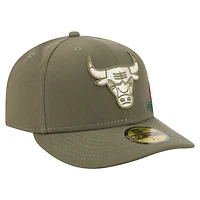 Men's New Era Olive Chicago Bulls Tonal Florals 59FIFTY Fitted Hat