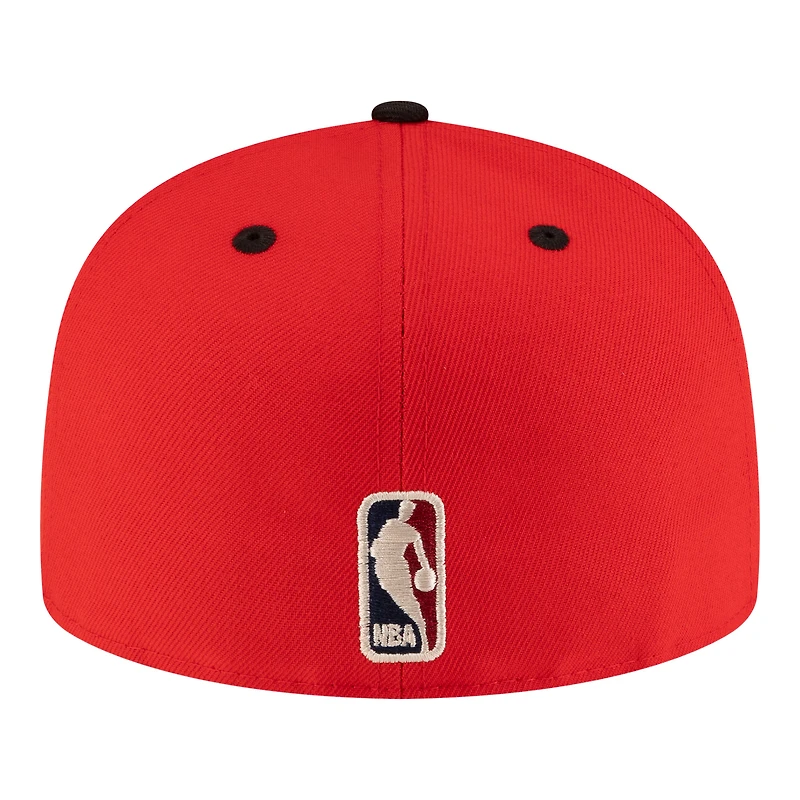 Casquette ajustée New Era rouge et noire Chicago Bulls style années 80, modèle 59FIFTY pour homme